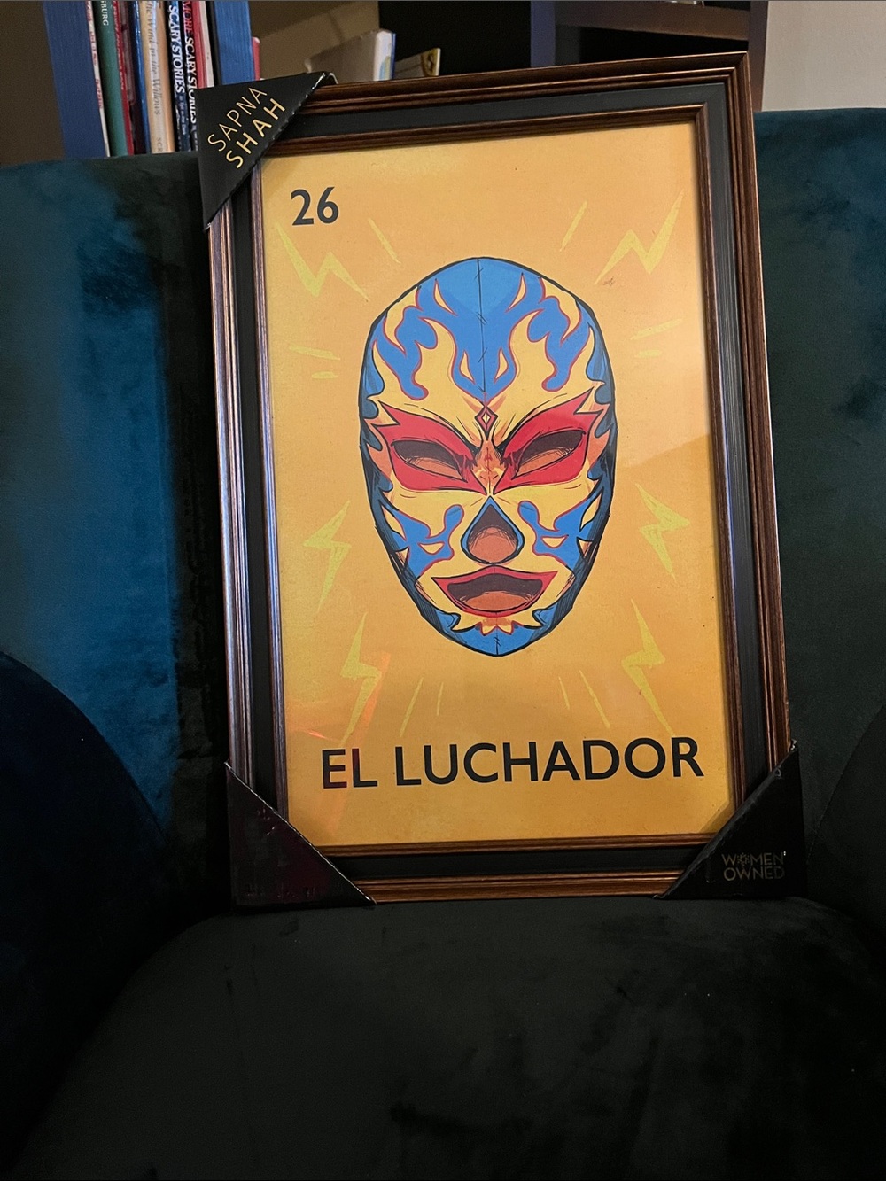 Retro Gaming- Wrestling- La Loteria Prints-  New Framed- LUCHADOR